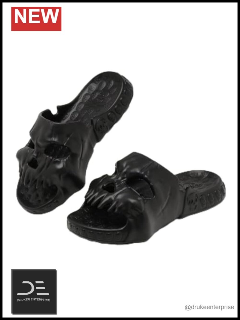 Skull Slide Sandals EVA Thick Cushioned Non-Slip Open Toe Indoor Outdoor Pool